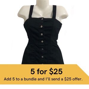 Divided button up stretch mini dress. S